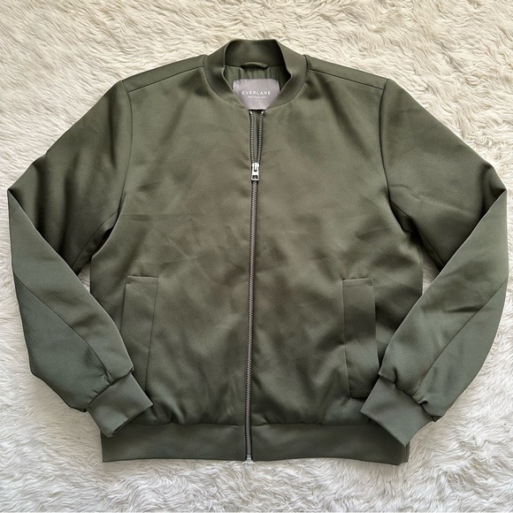 Everlane Jacket E2 Bomber Zip Up Olive Green S - Picture 2 of 12
